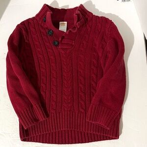 Gymboree kids red cable knit sweater with buttons size XS (3-4)